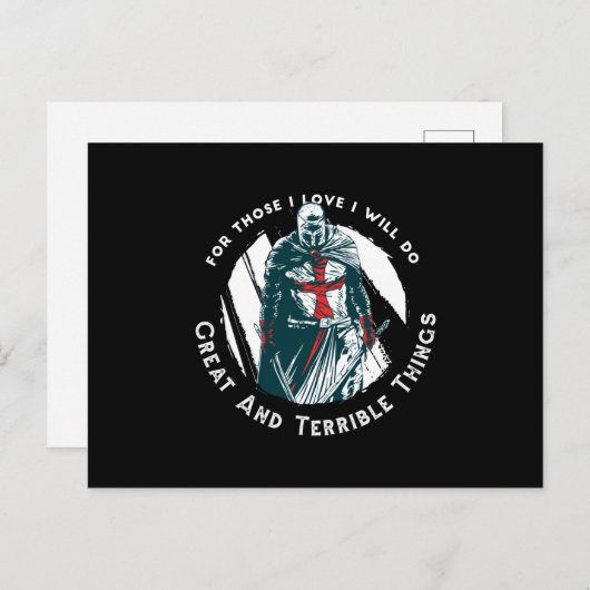 Knight templar briefkaart (Voorkant / Achterkant)