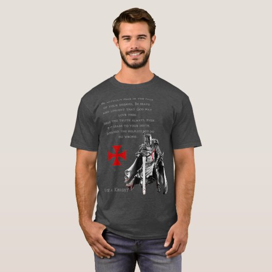 Knight Templar Christelijk Religieuze Oath Tshirt (Voorkant volledig)