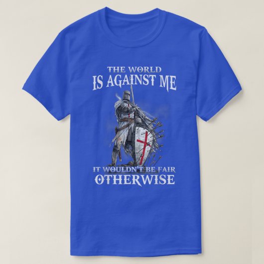 Knight Templar Christelijk Warrior the world is Ag T-shirt (Design voorkant)
