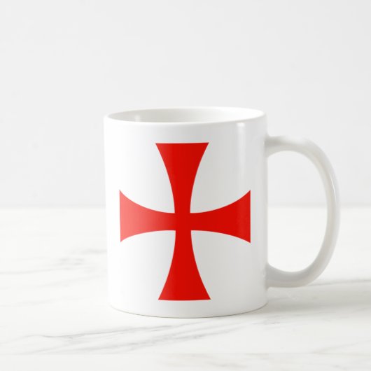 Knight Templar Cross Red Koffiemok (Rechts)