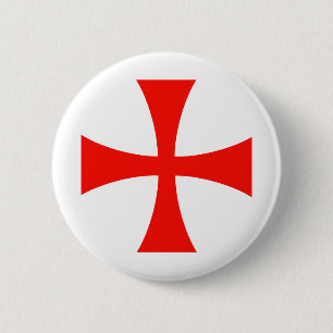 Knight_Templar_Cross Ronde Button 5,7 Cm