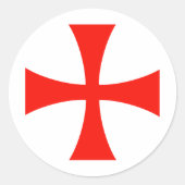 Knight_Templar_Cross Ronde Sticker (Voorkant)