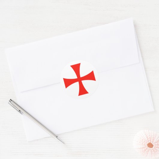 Knight_Templar_Cross Ronde Sticker (Envelop)