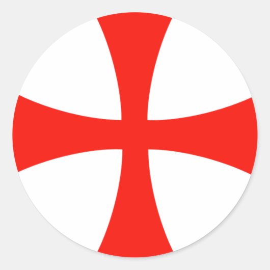 Knight_Templar_Cross Ronde Sticker (Voorkant)