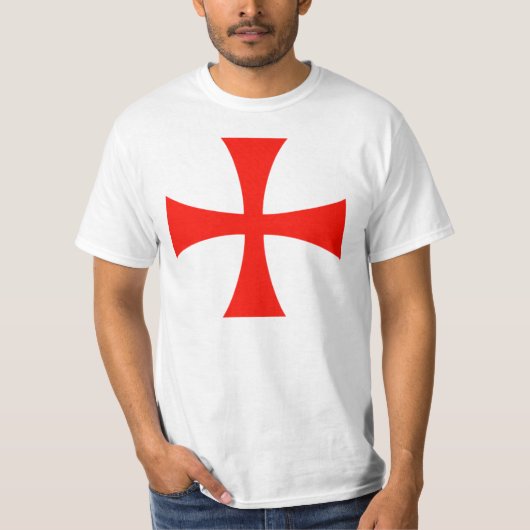 Knight Templar Cross White T-shirt (Voorkant)