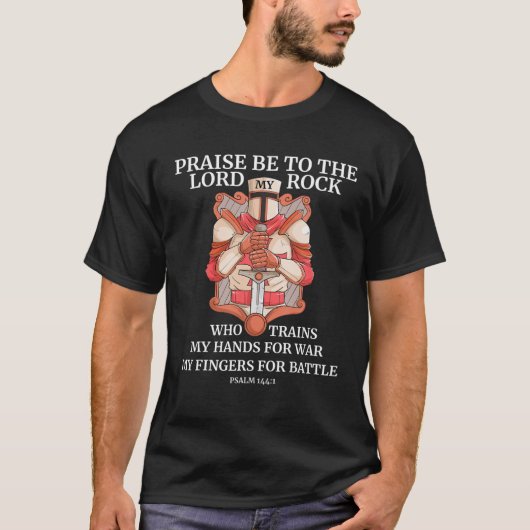 Knight Templar Crusader Knight Bible Verse Psalm T-shirt (Voorkant)