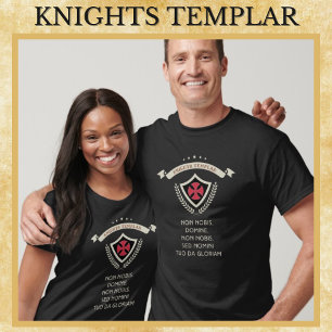✙ Knight Templar ✙ DEUS VULT Historic Motto T-shirt