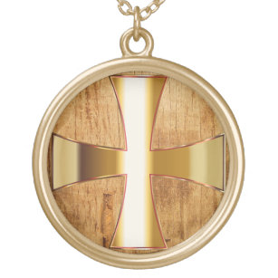 Knight Templar Golden Cross Goud Vergulden Ketting