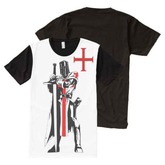 Knight Templar Limited Edition All-Over-Print T-shirt (Voorkant en achterkant)