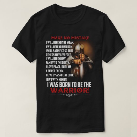 Knight Templar maakt geen misstap T-shirt (Design voorkant)