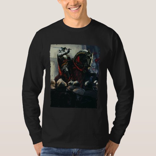 Knight Templar Medieval Horseman Knights T-shirt (Voorkant)