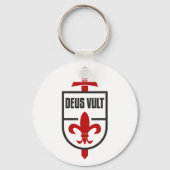 Knight Templar MOTTO DEUS VULT Insignia Sleutelhanger (Voorkant)