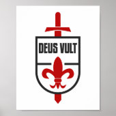 Knight Templar MOTTO DEUS VULT Poster (Voorkant)