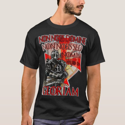 Knight Templar Non Nobis Gloriam Crusader Cross h T-shirt (Voorkant)