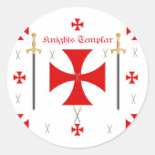 Knight Templar Ronde Sticker (Voorkant)