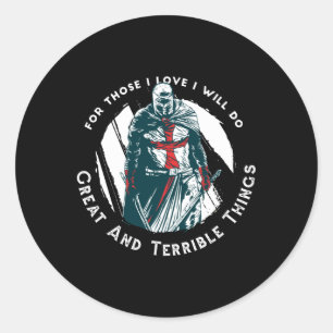 Knight templar ronde sticker