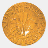 Knight Templar Ronde Sticker (Voorkant)