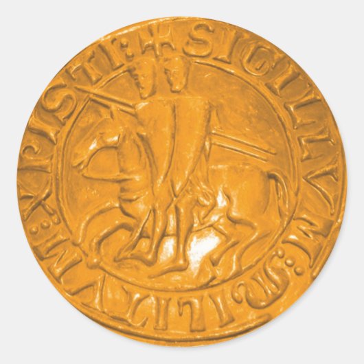 Knight Templar Ronde Sticker (Voorkant)