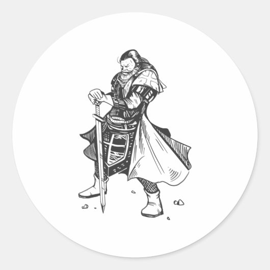 Knight templar ronde sticker (Voorkant)