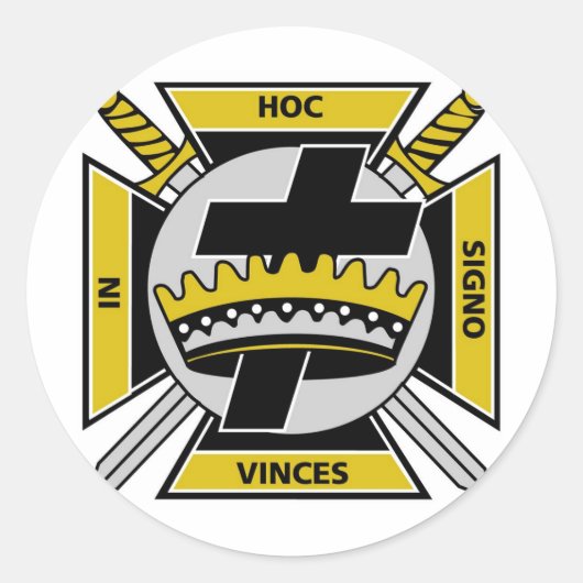 Knight Templar Ronde Sticker (Voorkant)