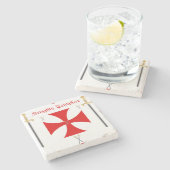 Knight Templar Stenen Onderzetter (Zijkant)