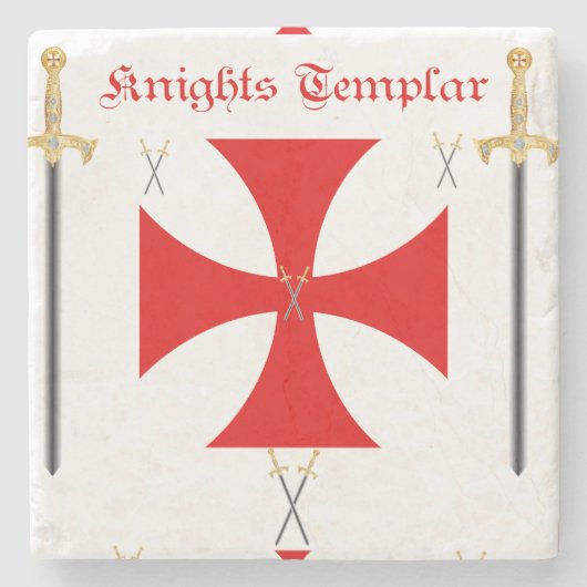 Knight Templar Stenen Onderzetter (Voorkant)