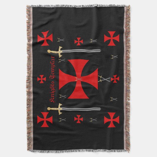 Knight Templar Throw Blanket Deken (Voorkant Verticaal)