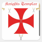 Knight Templar Vierkante Sticker (Voorkant)