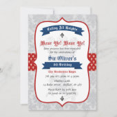 Knight thema verjaardagsfeestje uitnodiging (Voorkant)