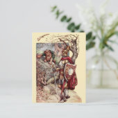 Knight & Troll  Medieval Fantasy Art Briefkaart (Staand voorkant)