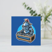 Knight Turntablist - Middeleeuwse DJ Cartoon Desig Kaart (Staand voorkant)