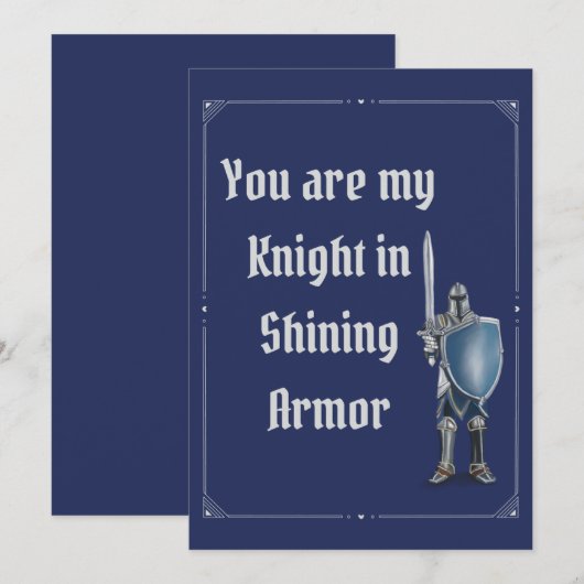 Knight Valentijnsdag Kaart (Voorkant / Achterkant)