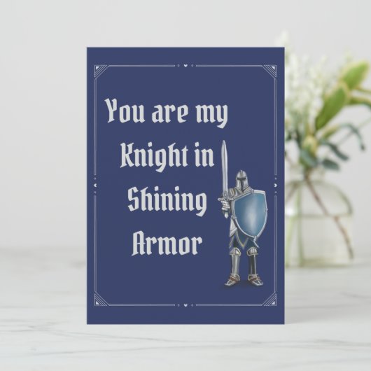 Knight Valentijnsdag Kaart (Staand voorkant)