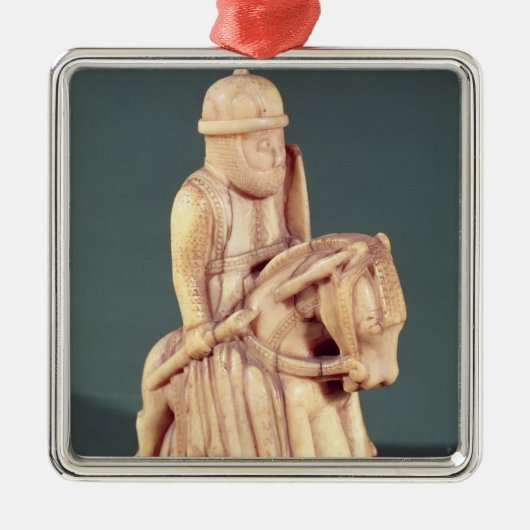 Knight van een schaakset metalen ornament (Voorkant)