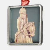Knight van een schaakset metalen ornament (Links)