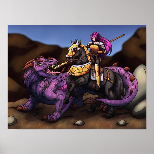 Knight Vs Dragon Poster (Voorkant)