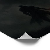 Knight vs Dragon Under the Blood Moon Fantasy Post Poster (Hoek)