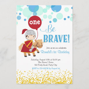 Knight with Balloon Birthday Invitation Kaart
