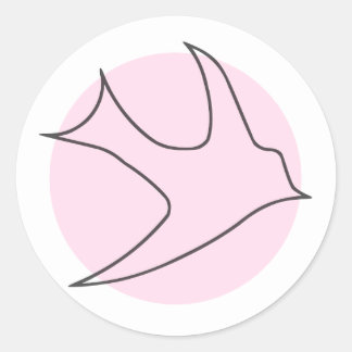 Knightingales Ronde Sticker (Roze)