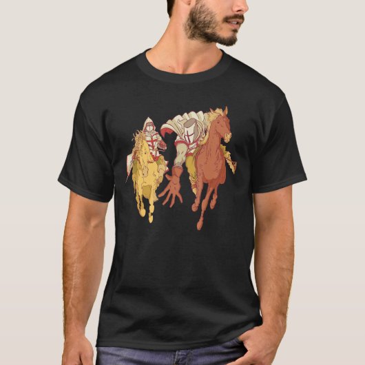 Knights and Horses - Medieval Crusader Renaissance T-shirt (Voorkant)