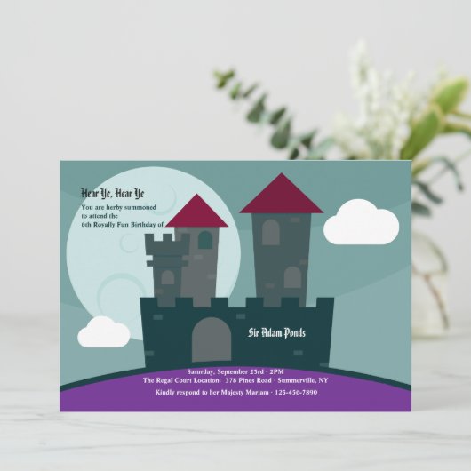 Knight's Castle Uitnodiging (Staand voorkant)