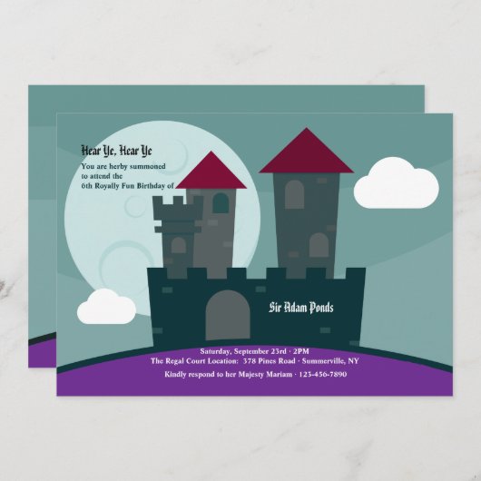 Knight's Castle Uitnodiging (Voorkant / Achterkant)