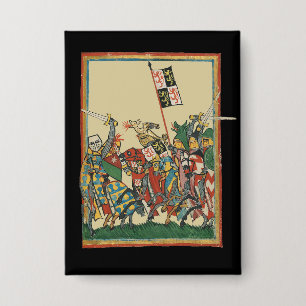 Knights Charging, 14e-eeuwse Codex Manesse Button