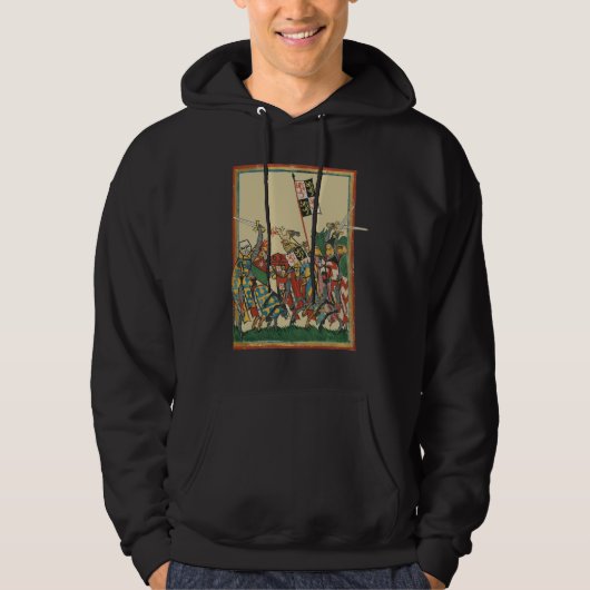 Knights Charging, 14e-eeuwse Codex Manesse Hoodie (Voorkant)