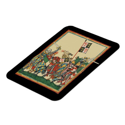 Knights Charging, 14e-eeuwse Codex Manesse Magneet (Linkerzijde)
