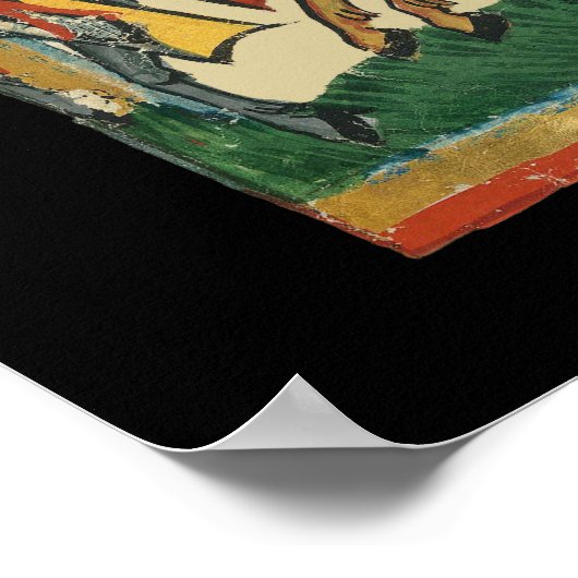 Knights Charging, 14e-eeuwse Codex Manesse Poster (Hoek)