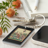 Knights Charging, 14e-eeuwse Codex Manesse Sleutelhanger (Voorkant Rechts)