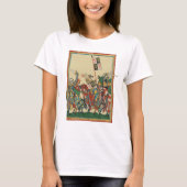 Knights Charging, 14e-eeuwse Codex Manesse T-shirt (Voorkant)