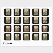 Knights Charging, 14e-eeuwse Codex Manesse Vierkante Sticker (Vel)