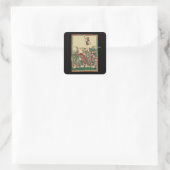 Knights Charging, 14e-eeuwse Codex Manesse Vierkante Sticker (Tas)